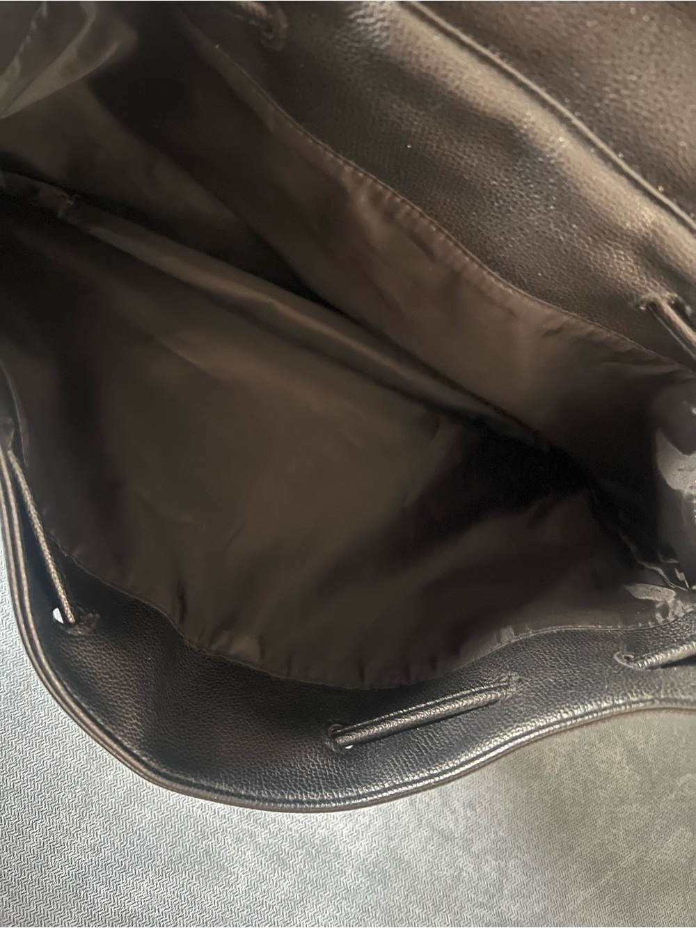 Victoria's Secret Black Pebbled Leather Backpack - Picture 4 of 6